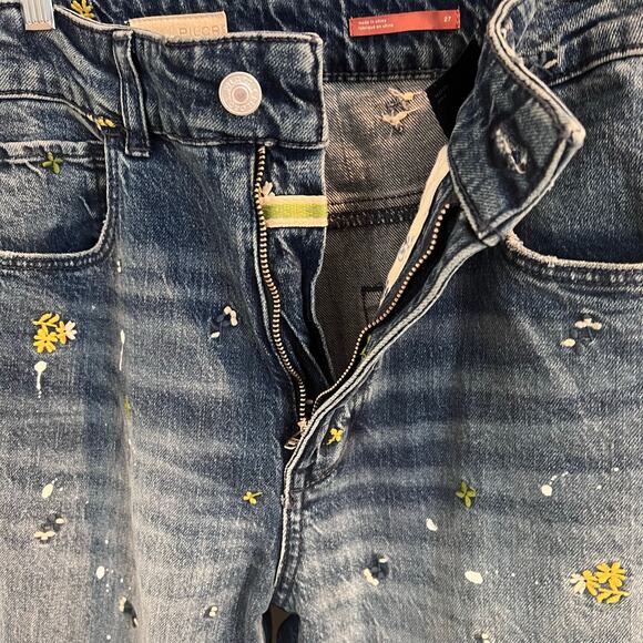 Pilcro Anthropologie The Icon Flare Embroidered Jeans Size 27 - Picture 5 of 11